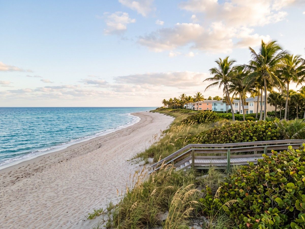 The Atlantic coastline in south Florida